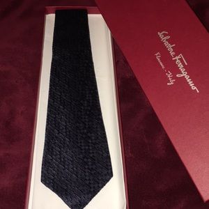 Salvatore Ferragamo Navy Blue Tie